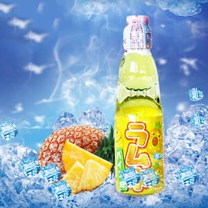波子汽水菠萝味弹珠果味碳酸饮料日本进口饮料